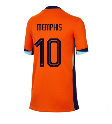 Holland Memphis Depay #10 Hjemmebanetrøje Dame EM 2024 Kort ærmer